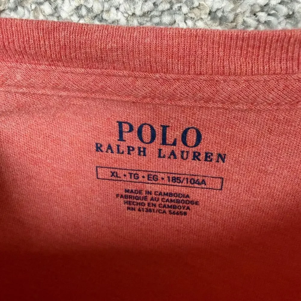 Polo Ralph Lauren T-Shirt Mens XL Gray Red 2 Pack Cotton Pony Logo Crewneck
